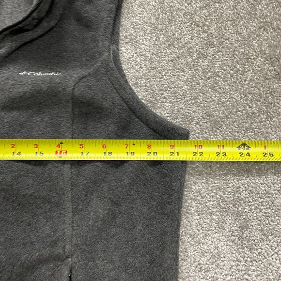 Columbia Fleece Vest Mens Large Gray Full Zip High Neck Pockets Outdoor Hiking - Picture 8 of 13